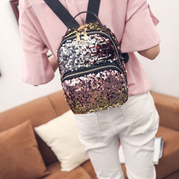 PU Leather Sequins Backpack - Image 9