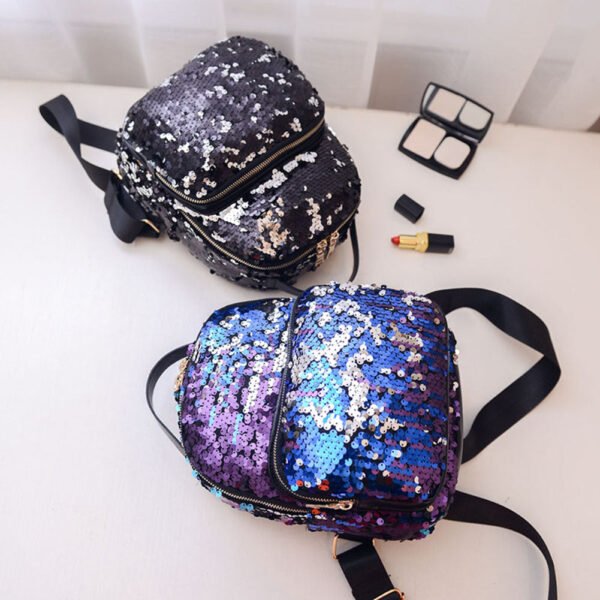 PU Leather Sequins Backpack - Image 11