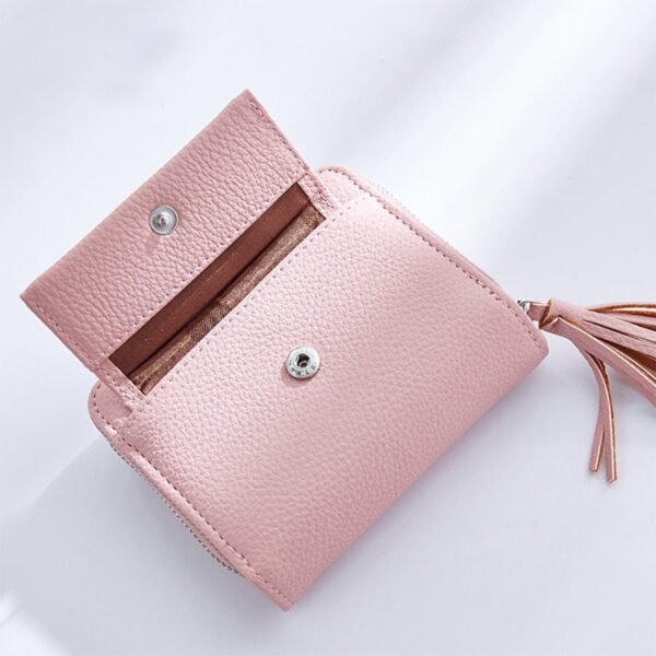 Short Tassel Ladies Mini Card Holder Wallet - Image 13