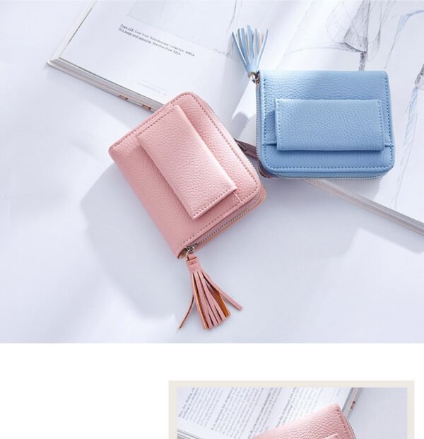 Short Tassel Ladies Mini Card Holder Wallet - Image 15