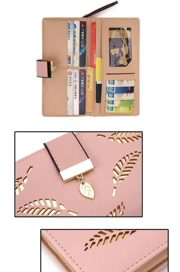 Hollow Leaves Long Wallet For Women - Image 13