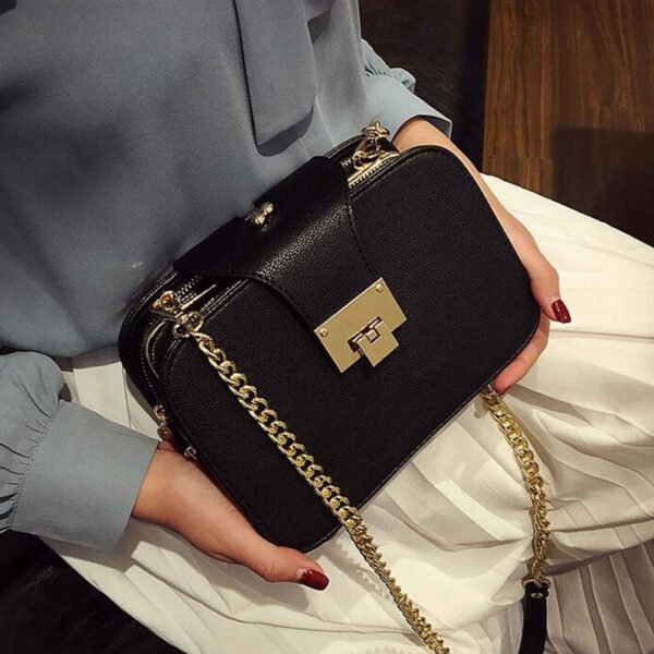 Chain Strap Flap Designer Shoulder Bag - Image 9
