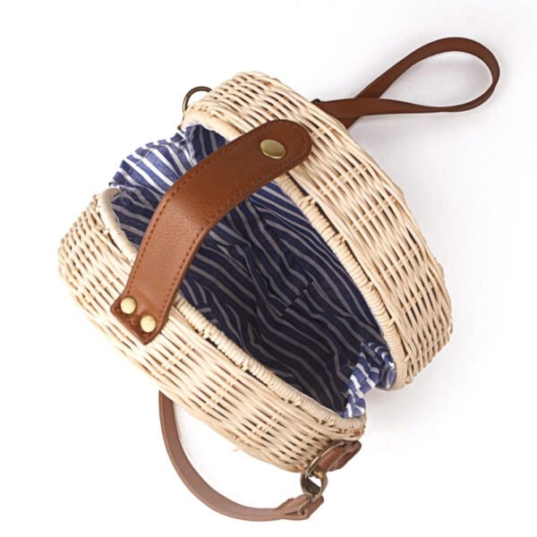 Bohemian Bali Rattan Beach Straw Bag - Image 5