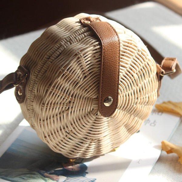 Bohemian Bali Rattan Beach Straw Bag - Image 3