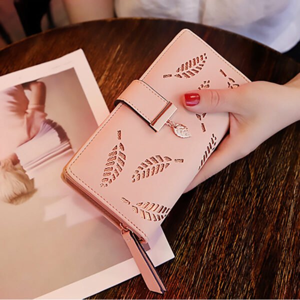 Hollow Leaves Long Wallet For Women - Image 17