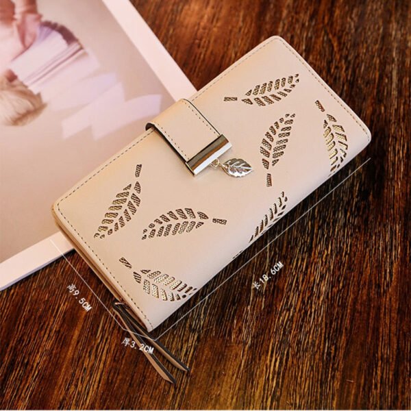 Hollow Leaves Long Wallet For Women - Image 16