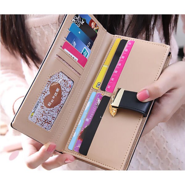 Hollow Leaves Long Wallet For Women - Image 11