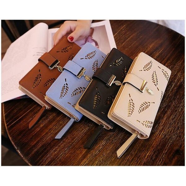 Hollow Leaves Long Wallet For Women - Image 7