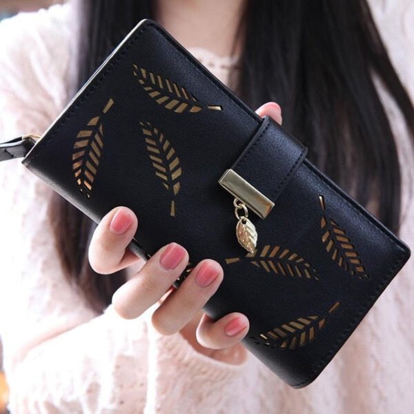 Hollow Leaves Long Wallet For Women - Image 2