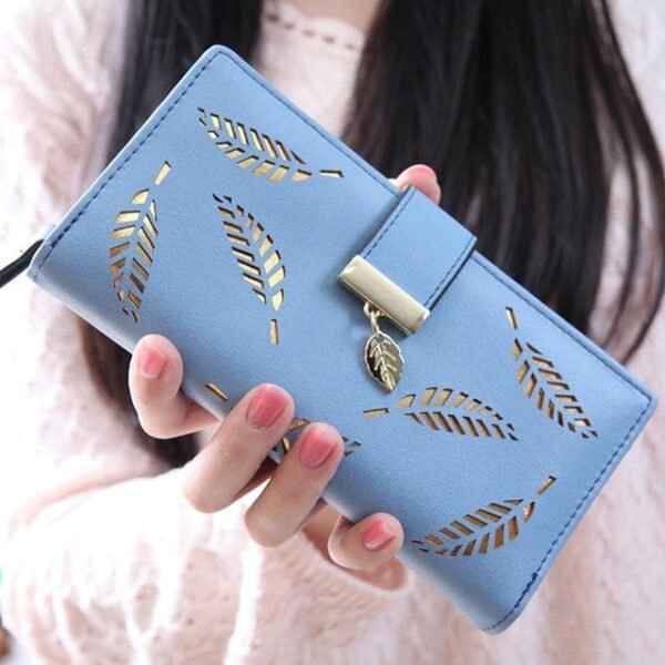 Hollow Leaves Long Wallet For Women - Image 3