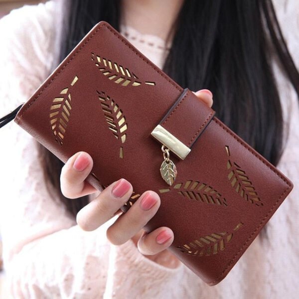Hollow Leaves Long Wallet For Women - Image 4