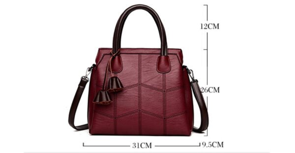 Genuine Leather Casual Tote Handbag - Image 8