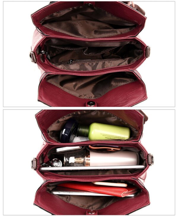 Genuine Leather Casual Tote Handbag - Image 17