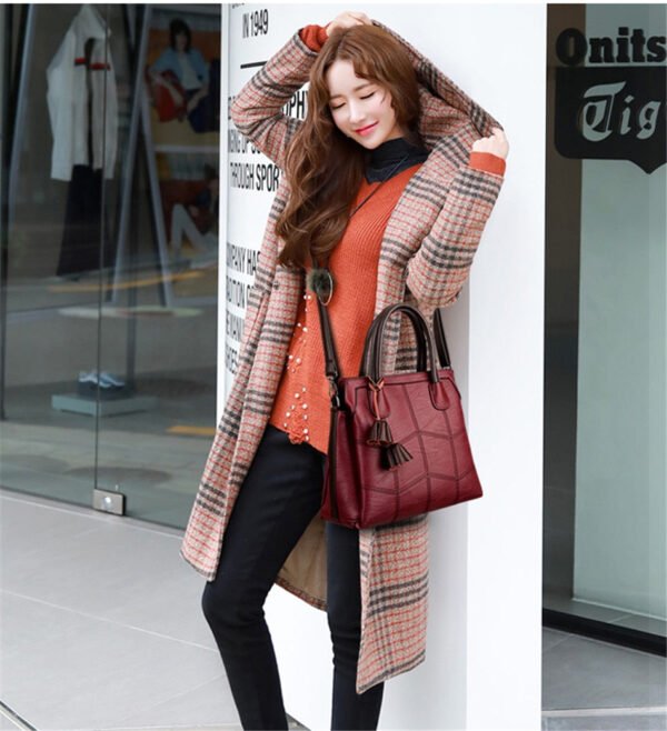 Genuine Leather Casual Tote Handbag - Image 26
