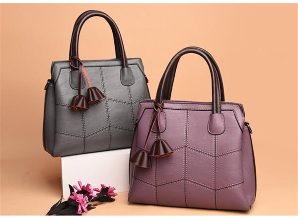 Genuine Leather Casual Tote Handbag - Image 20