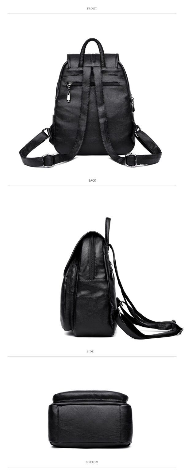 High Quality Leather Vintage Backpack - Image 12