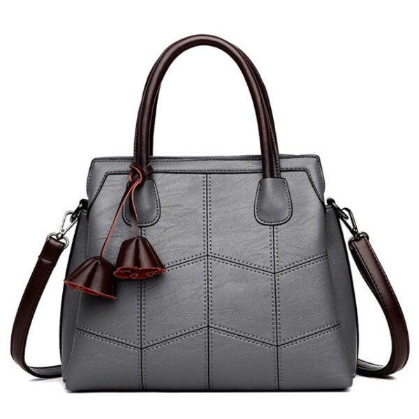 Genuine Leather Casual Tote Handbag - Image 4