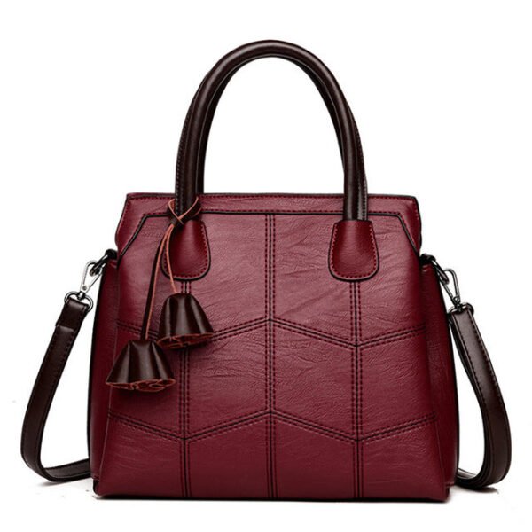 Genuine Leather Casual Tote Handbag - Image 7