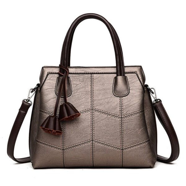 Genuine Leather Casual Tote Handbag - Image 6