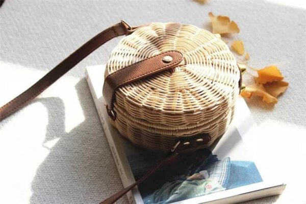 Bohemian Bali Rattan Beach Straw Bag - Image 8