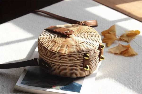 Bohemian Bali Rattan Beach Straw Bag - Image 9