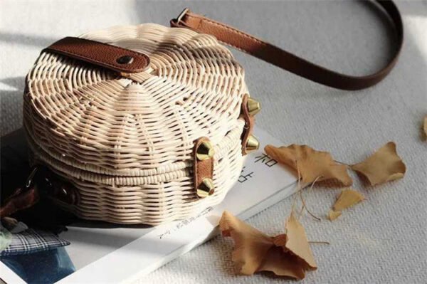 Bohemian Bali Rattan Beach Straw Bag - Image 10